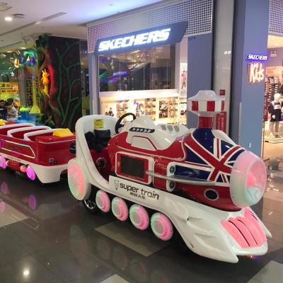 China Large Fog Material Coin Operated Super Jet Amusement Park Train (1 Locomotive + 2 Trolleys) for sale