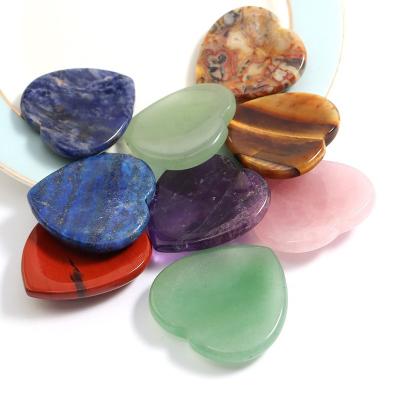 China Wholesale Folk Art Natural Healing Worry Stone Therapy Teiki Massage Heart Worry Stones Crystal Thumb for sale