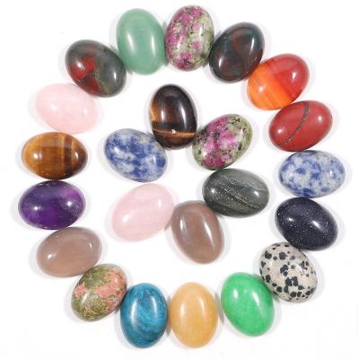 China Natural Agates Crystal Stone Cabochon Oval Loose Quartz Stone 13x18mm Bead Cabochon Gemstone For DIY Ring Earrings Jewelry Making for sale