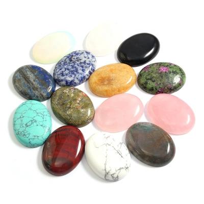 China Large 30x40mm Quartz Crystal Stone Cabochon OvalBeads Natural Gemstone Quartz Stone For Jewelry Making for sale