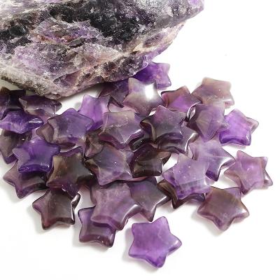 China Folk Art Small Healing Natural Stones Amethyst Gemstone Star Handmade Carved Crystal Crafts for sale