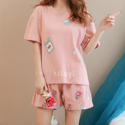 China QUICK DRY QUICK DRY cartoon plus size loose short sleeve milk silk nightgowns pajamas sets for sale