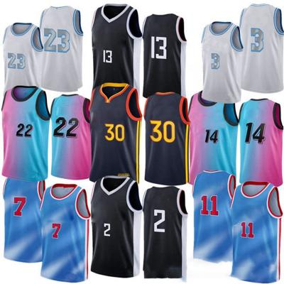 China Custom Amazon USA Basketball 30 Teams Antibacterial Embroidery Antibacterial Shirt Vests Uniforms Clothes Wear Famous Basketball Team Jerseys for sale