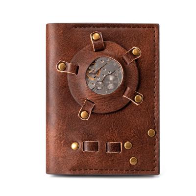 China Steampunk Men Vintage Credit Card Wallet Steampunk Short Type Women Coins Purse Wallet for sale