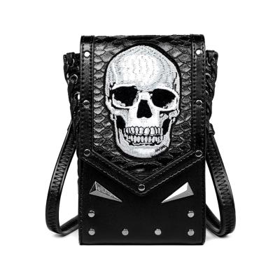 China Halloween. Party Wear PU Leather Cross - Body Shoulder Tote Handbag Women Motorcycle Phone Bag for sale