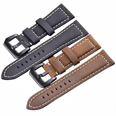 China Genuine Leather Mens Leather Watch Strap 20mm 22mm 24mm Wrist Quick Release Handmade 26mm Watch Bands for sale