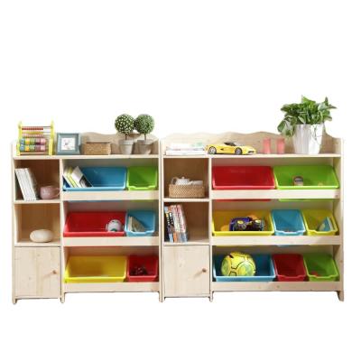 China Factory Price Hot Selling Viable Toy Storage Cabinet with Plastic Bins for Playroom and Living Room for sale