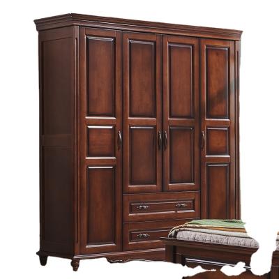 China Modern Wooden Clothing Bedroom Wardrobe Design Dark Wood Wardrobe for sale