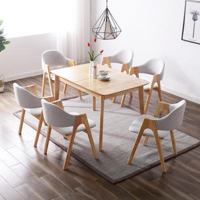 China Modern Top Selling Wood Dining Table And Chairs 6 Seats Kitchen Table Sets for sale