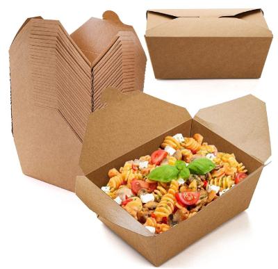 China Recyclable Stocks Your Home Take Out Food Containers Microwavable Brown Kraft Take Out Boxes 30 oz To Go Containers For Restaurant for sale