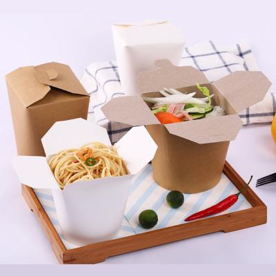 China Recyclable Noodle Box Wrapping Paper Packaging For Microwavable Noodle Paper Takeout Container for sale