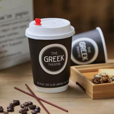 China New Style Disposable Paper Cup Lid Cover Seal Coffee Paper Cup Single Double Wall Recyclable Cups With Lid for sale