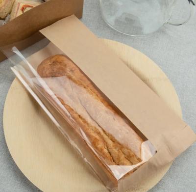 China Handmade Disposable Bakery Kraft Kraft Bag Laminated Grocery Bag for sale