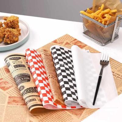 China Food Grade Greaseproof Waxed Paper Oil Proof Custom Logo Printed Grease Proof Waxed Food Wrapping Paper for sale