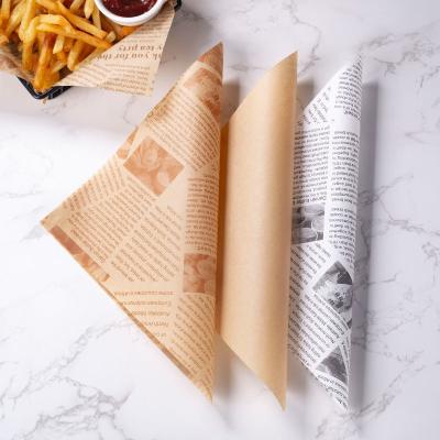 China Deli Food Grade Sandwich Hamburger / Greaseproof Variety Pack Plaid Dry Wax Wraps Oil Resistant Fast Food Wrapping Paper for sale