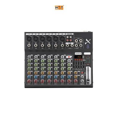 China Stage/church/home/outside activity X8 Portable Audio Mixer 8 Channels Bluetooth Mixer for sale