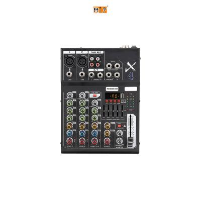 China Stage/church/home/outside activity X4 Professional Audio Mixer Console 4 Channel Bluetooth Mixer for sale