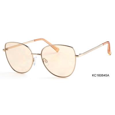 China 2021 Newest Fashion Medium Lady Men Cat Eye Fashion Metal Sunglasses Custom Made Medium Quality Sunglasses for sale