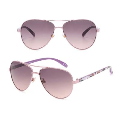 China 2022 Pilot Custom Logo Luxury Design Women Fashion Retro Vintage Ray Band Sun Glasses Metal Frame Temple Plastic Glasses for sale