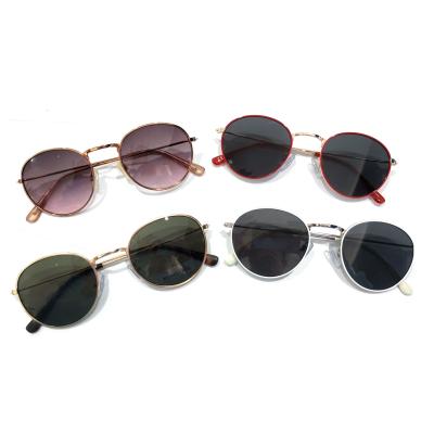 China Kid Sunglasses Shape To Retro Round Frame Vintage Metal High Quality Little Kids Baby Custom Sunglasses for sale