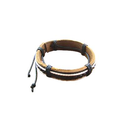 China China Manufacturer New Product Men Leather Stone Vintage Adjustable Bracelet for sale