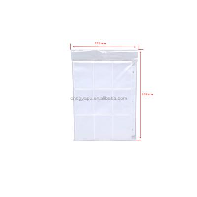 China Hot Selling 3 Holes 9 3 Grids Hole Binding Album 3 Inch 9 Grid Playing Card Collection Transparent Album for sale