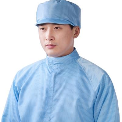 China Polyester Cleanroom Blue Elastic Round Esd Cap Anti-Static Cleanroom Cap for sale