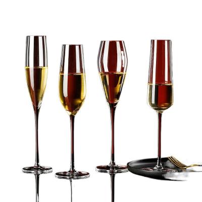 China Transparent Crystal Glass Champagne Glass wine glass set creative European household red wine style wine glass set for sale