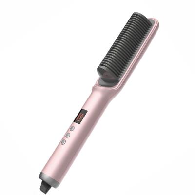 China 2022 safety beauty care product simply and straight brush styler hair straightener comb for sale