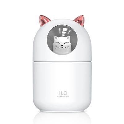 China 2021 New Air Humidification+Light Mini Personal Portable Cute USB Pet Cat Air Humidifier 300ml for sale