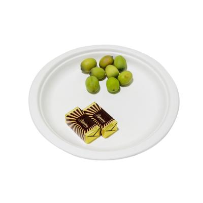 China Disposable Cheap Compostable Round Dish , Eco - Friendly Degradable Dish Paper And Eating Dish for sale