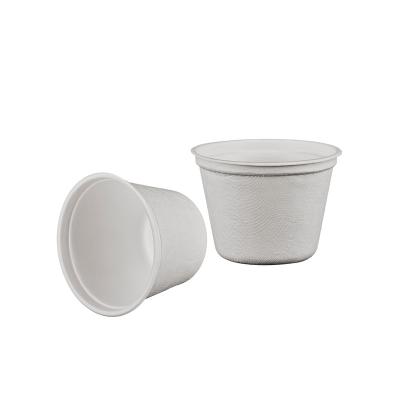 China Custom Disposable Food Disposable Paper Bowl , Kitchen Bowls White Sugar Cane Bagasse Soup Bowls for sale