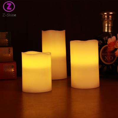 China White Paraffin Pillar Part Flameless Led Lights Candle for sale