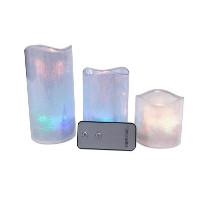 China Wholesale Cheap Flameless 3pcs/set With Beautiful Luxury Remote Control Candle Lamp Led Electronic Candle Led Pillar Candle for sale