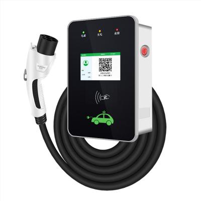 China AC 220V Pure Copper Type 1 & 2 Level 2 32A Car Charging Station Portable EV Charger SAE J1772 for sale