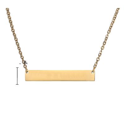 China FASHIONABLE Necklace Diy Ladies Jewelry Stainless Steel Bar Gold Plated Pendant Necklace for sale