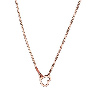 China Fashion Necklace Rose Gold Frame Heart Pendant Stainless Steel Necklaces For Women's Jewelry 2021 for sale