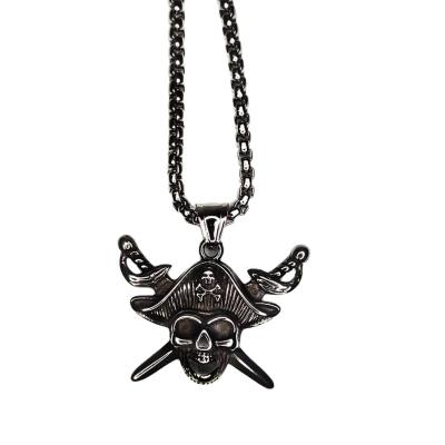 China Environmental Friendly Pirate Skull Jewelry Stainless Steel Steam Hip Hop Key Pendants For Necklace for sale