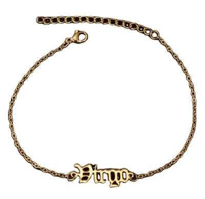 China FASHIONABLE Anklets Zodiac Jewelry Stainless Steel Gold Plated Zodiac Pendant Anklet for sale