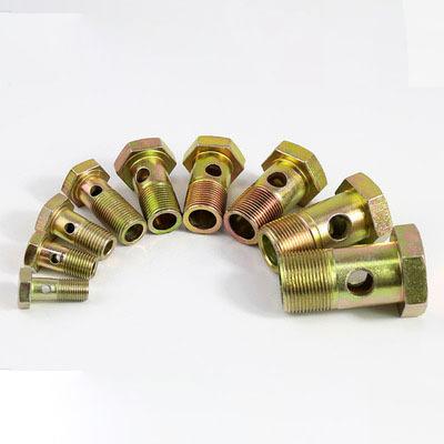 China Industry double hexagon hollow screw hole diesel engine bolt oil return pipe hinged hydraulic oil main outer thread for sale