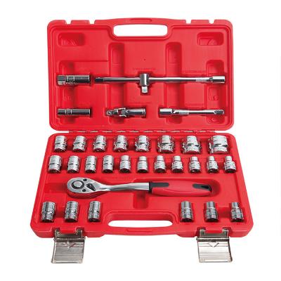 China Auto Repair 32 Piece Auto Repair Tool Kit Socket Wrench Kit Toolbox for sale