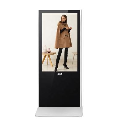 China Metal Case + Tempered Glass Panel 49 Inch Floor Standing Touch Screen Kiosk Digital Advertising Rotating Screen for sale