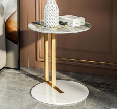 China Modern Stainless Steel Luxury Light Luxury Marble Side Table Furniture Delicacy Living Room Coffee Table for sale