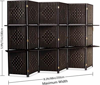 China New 6FT Tall Classic/Postmodern Rattan Room Divider Screens With Partition Wall 2 Displays, Double Sided Indoor Folding Screen for sale