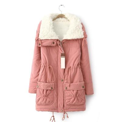 China Wholesale Korean Thickened Mid Length Women's Winter Cotton Coat Viable Plus Size Women's Coats for sale