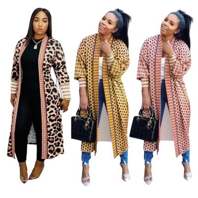 China Long Leopard Coat Women Coats Ladies Long Winter Cardigan Sweater Cardigans Plus Size Coats for sale