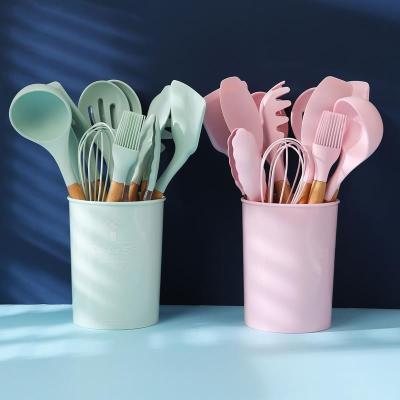 China Sustainable Silicon Utensils Cooking Sets Kitchen Instruments Spatulas Tool Kit For Home for sale