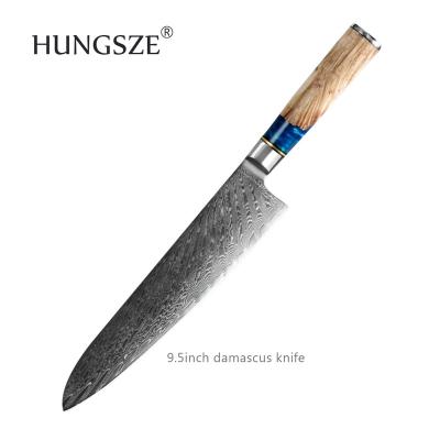 China Sustainable Japanese Damascus Knife 9.5inch Damascus Chef Knives VG10 Super Steel With Resin Handle for sale