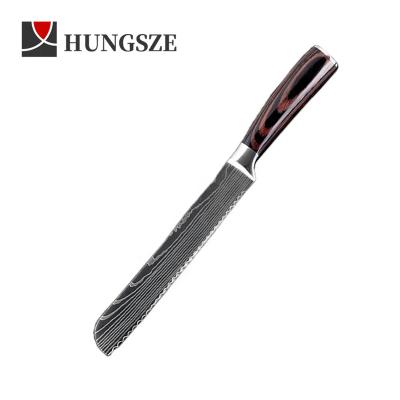 China Sustainable Bread Knife Stainless Steel Japan Style 8 Blades Inch Serrated Kitchen Knife For Baking for sale