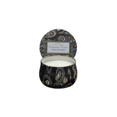 China Eco-enviroment Vanilla&Bourbon Plant Essential Oil Tin Candle Scented Candle for sale